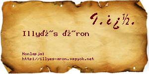 Illyés Áron névjegykártya